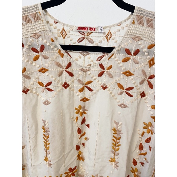 Johnny Was ‘Aubrey’ Boho Embroidered Short Sleeve Blouse - Picture 10 of 13